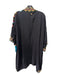 OndadeMar Size S Black & Multi Viscose Floral Embroidered Open Front Cardigan Black & Multi / S