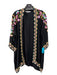 OndadeMar Size S Black & Multi Viscose Floral Embroidered Open Front Cardigan Black & Multi / S