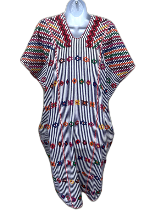 Pippa Holt Size One Size Purple & Multi Cotton Sleeveless Striped Tunic Dress Purple & Multi / One Size