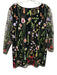 Caroline Rose Size Large Black & Multi Polyester Long Sheer Sleeves Top Black & Multi / Large