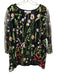 Caroline Rose Size Large Black & Multi Polyester Long Sheer Sleeves Top Black & Multi / Large