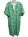 Nimo Size M White, Green & Blue Cotton Striped Metallic Thread Embroidered Dress White, Green & Blue / M