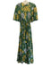 Alexis Size XL green, yellow & blue Cotton Floral 1/2 Flutter Sleeve Dress green, yellow & blue / XL