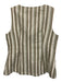 Commense Size L White, Green & Brown Cotton Blend Striped Vest Wide Leg Pant Set White, Green & Brown / L