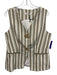 Commense Size L White, Green & Brown Cotton Blend Striped Vest Wide Leg Pant Set White, Green & Brown / L