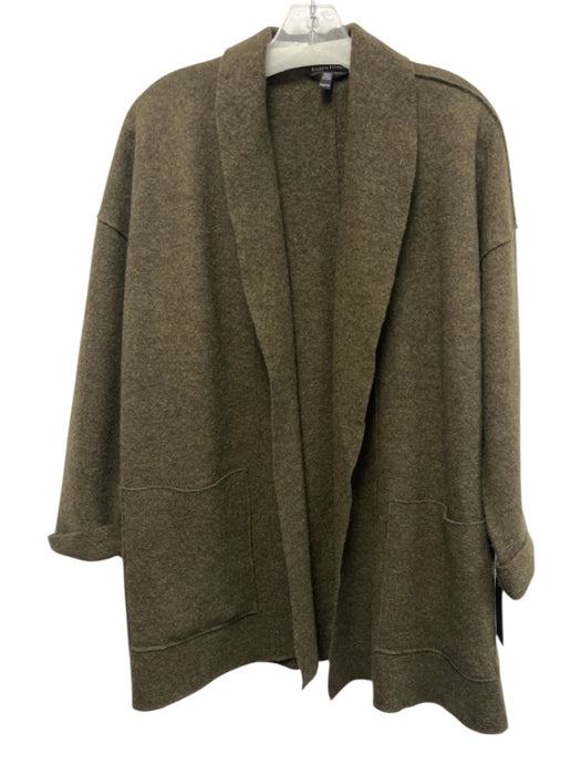 Eileen Fisher Size XXS Olive Green Wool Long Sleeve Blazer Pockets Cardigan Olive Green / XXS