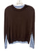 MNG by Mango Size S Brown & Blue Viscose & Polyester Color Block Sweater Brown & Blue / S