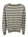 Lake Size M Gray & White Linen & Cotton Ribbed Detail Stripe Long Sleeve Sweater Gray & White / M