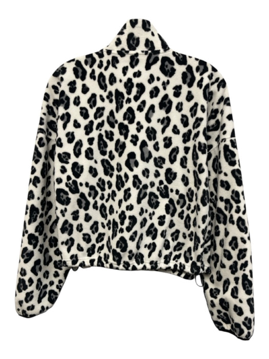 Fabletics Size S WHite, Black, Gray Polyester High Neck Animal Print Jacket WHite, Black, Gray / S