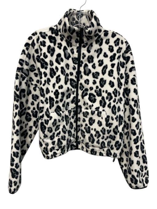 Fabletics Size S WHite, Black, Gray Polyester High Neck Animal Print Jacket WHite, Black, Gray / S