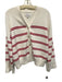 Lake Size L White & Red Cotton Buttons Stripe Long Sleeve Cardigan White & Red / L
