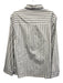 Lake Size M White & Blue Cotton & Elastane Long Sleeve Stripe Collar Buttons Top White & Blue / M