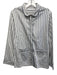 Lake Size M White & Blue Cotton & Elastane Long Sleeve Stripe Collar Buttons Top White & Blue / M