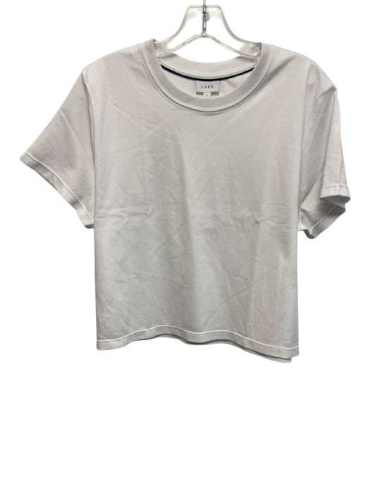 Lake Size L White Cotton Short Sleeve Crew Neck T Shirt Top White / L