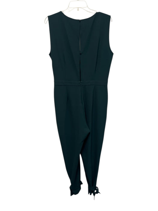 Zara Size L Deep Green Polyester Sleeveless Deep V neck Ankle Tie Jumpsuit Deep Green / L