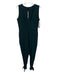 Zara Size L Deep Green Polyester Sleeveless Deep V neck Ankle Tie Jumpsuit Deep Green / L