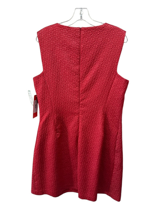 Monique Lhuillier Size 16 Red Acrylic Blend Sleeveless Puckered Princess Dress Red / 16