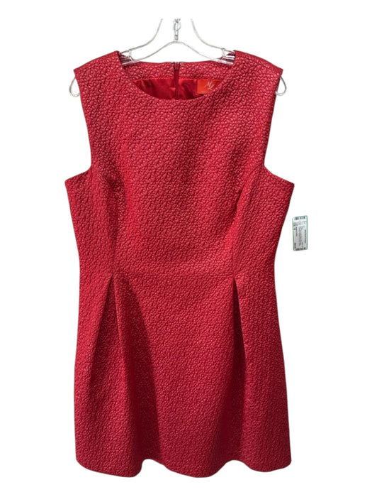 Monique Lhuillier Size 16 Red Acrylic Blend Sleeveless Puckered Princess Dress Red / 16