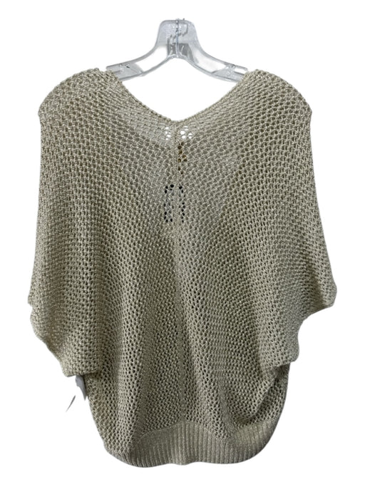 Minnie Rose Size XL Gold Viscose Blend viscose blend Open Knit Surplice Sweater Gold / XL