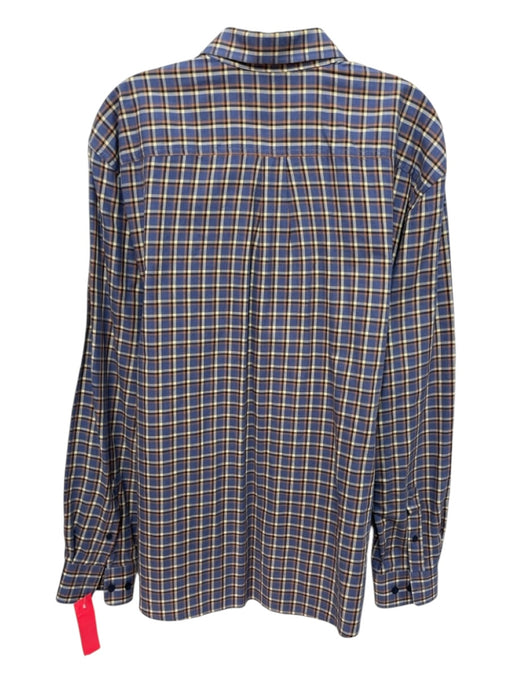 Peter Millar Size L Blue & Purple Cotton Plaid Button Down Long Sleeve Shirt L