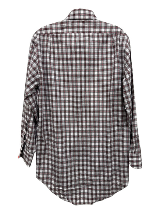 Sid Mashburn Size S White & Multi Cotton Plaid Button Down Long Sleeve Shirt White & Multi / S