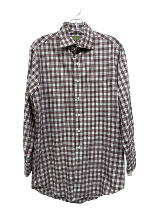 Sid Mashburn Size S White & Multi Cotton Plaid Button Down Long Sleeve Shirt White & Multi / S