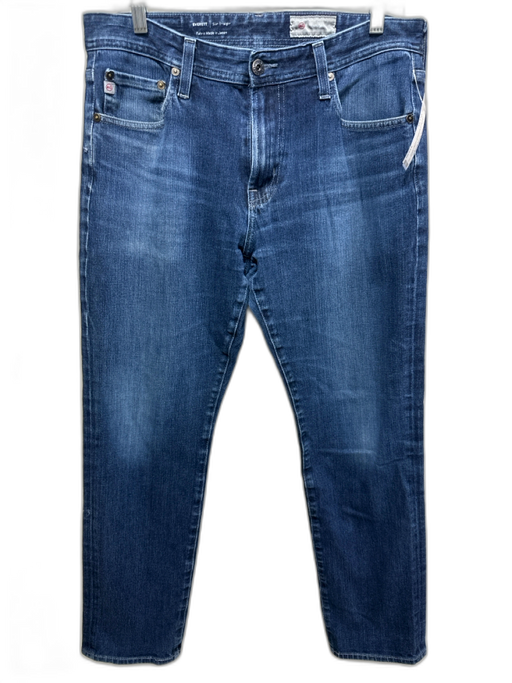 AG Size Est 34 medium dark wash Cotton Blend Solid Jean Men's Pants medium dark wash / Est 34