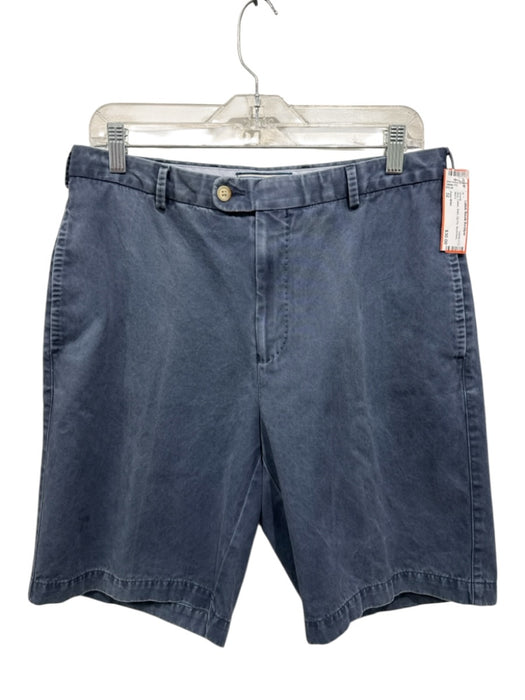 Peter Millar Size 32 Blue Cotton Solid Zip Fly Men's Shorts Blue / 32