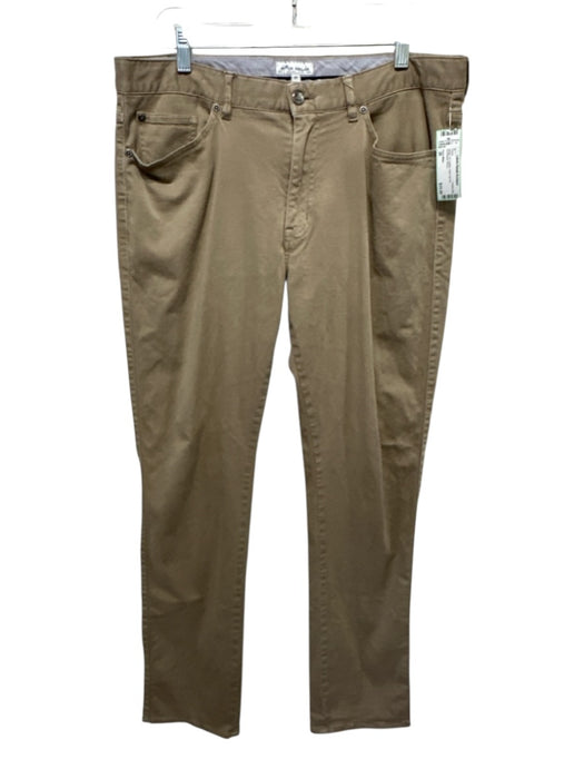 Peter Millar Size 36 Beige Cotton Solid Zip Fly Men's Pants Beige / 36