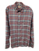 Faherty Size L Blue & Red Cotton Plaid Flannel Button up Men's Long Sleeve Shirt Blue & Red / L