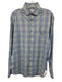 Peter Millar Size M Light Blue & White Synthetic Plaid Men's Long Sleeve Shirt Light Blue & White / M