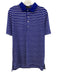 RLX Size L Blue & White Synthetic Striped Polo Athleisure Men's Short Sleeve Blue & White / L