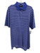 Polo Golf Size L Blue & White Synthetic Striped Polo Men's Short Sleeve Blue & White / L