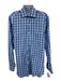 Peter Millar Size S Blue & White Cotton Plaid Button Down Long Sleeve Shirt Blue & White / S