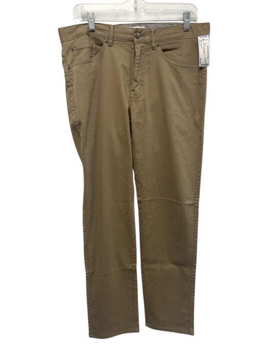 Peter Millar Size 32 Dark Tan Cotton Blend Solid Khaki Slim Men's Pants Dark Tan / 32