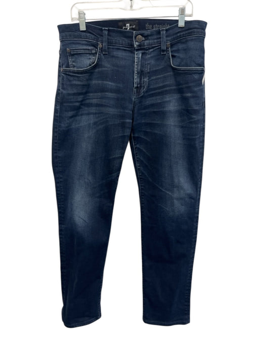 7 For All Mankind Size 32 Dark Wash Cotton Solid Jean Men's Pants Dark Wash / 32