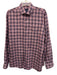 Johnnie O Size M Red Cotton Blend Plaid Button Up Button Down Long Sleeve Shirt Red / M