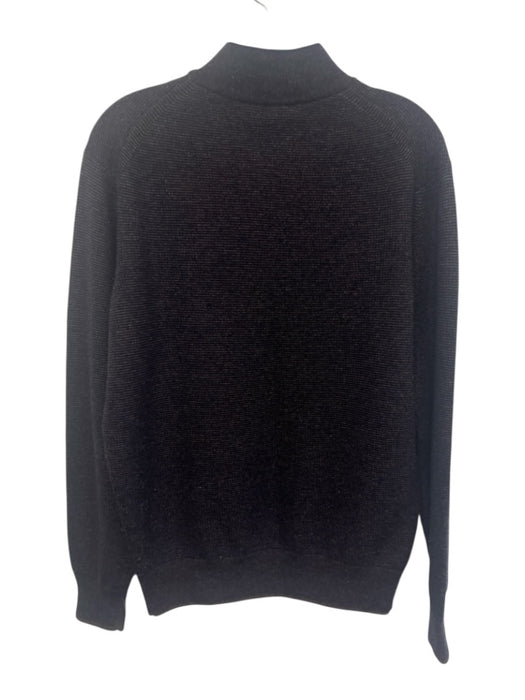 Peter Millar Size M Brown & Blue Wool Knit Quarter Zip Men's Sweater Brown & Blue / M