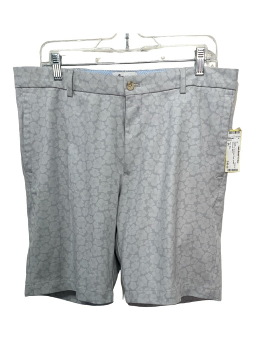 Peter Millar Size 34 Light Gray Synthetic Floral Khakis Men's Shorts 34