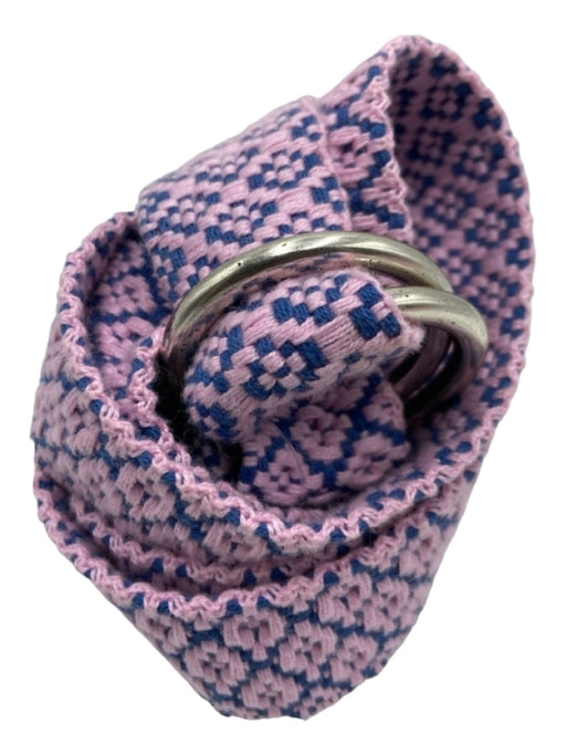 Peter Millar Blue & Pink Cotton Blend Lines Men's Belt