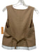 Simkhai Size 8 Camel Brown & White Polyester & Viscose Sleeveless Buttons Top Camel Brown & White / 8