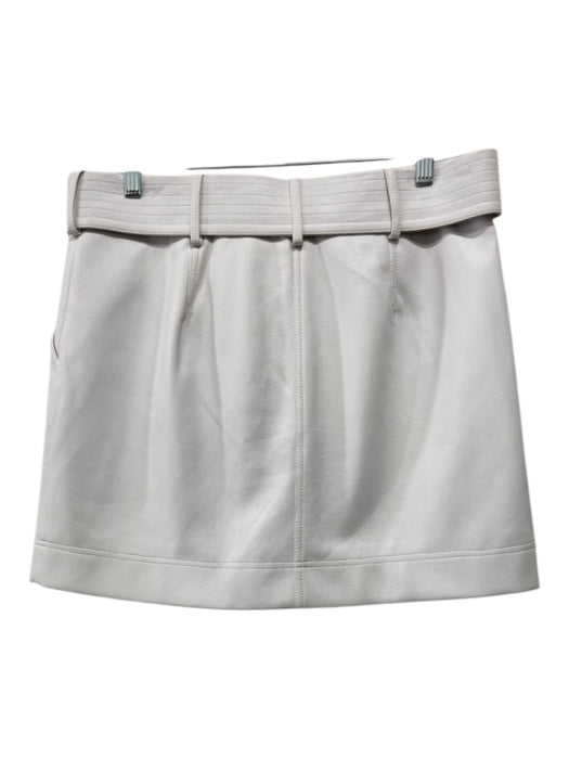 Marie Oliver Size S White Polyurethane Belt Inc zip fly Pockets Skirt White / S