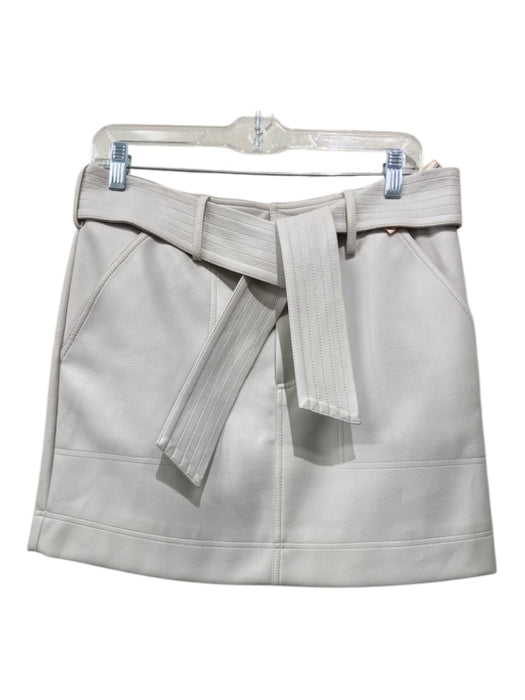 Marie Oliver Size S White Polyurethane Belt Inc zip fly Pockets Skirt White / S
