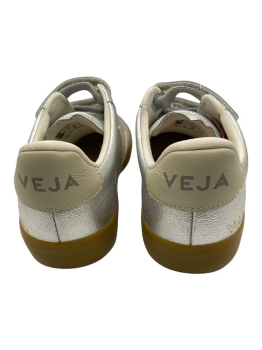 Veja Shoe Size 8 silver, cream, tan Leather Upper Velcro Straps Low Top Sneakers silver, cream, tan / 8