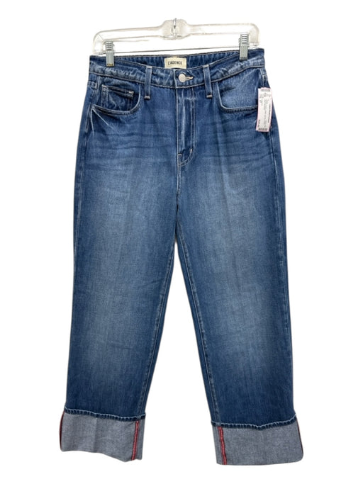 L'agence Size 27 Medium Wash Cotton Zip Fly Cuffed Hem Jeans Medium Wash / 27