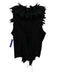 Anne Fontaine Size 3 Black Cotton Hook & Eye Sleeveless Feather Trim Top Black / 3