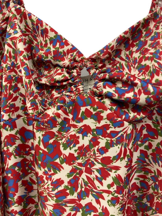 Sachin & Babi x Anthropologie Size 4 Cream White, Red & Blue Polyester Dress Cream White, Red & Blue / 4