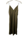 Cami NYC Size M Olive Green Silk Satin Spaghetti Strap V Neck Slip Dress Olive Green / M