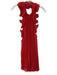 AMUR Size 2 Red Polyester Halter Neck Accordion Pleat Swirl Open Back Dress Red / 2