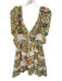 For Love & Lemons Size S White, Green & Yellow Polyester Floral Dress White, Green & Yellow / S